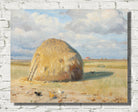 Michael Ancher Print, A summer day in Skagen with hens near a haystack