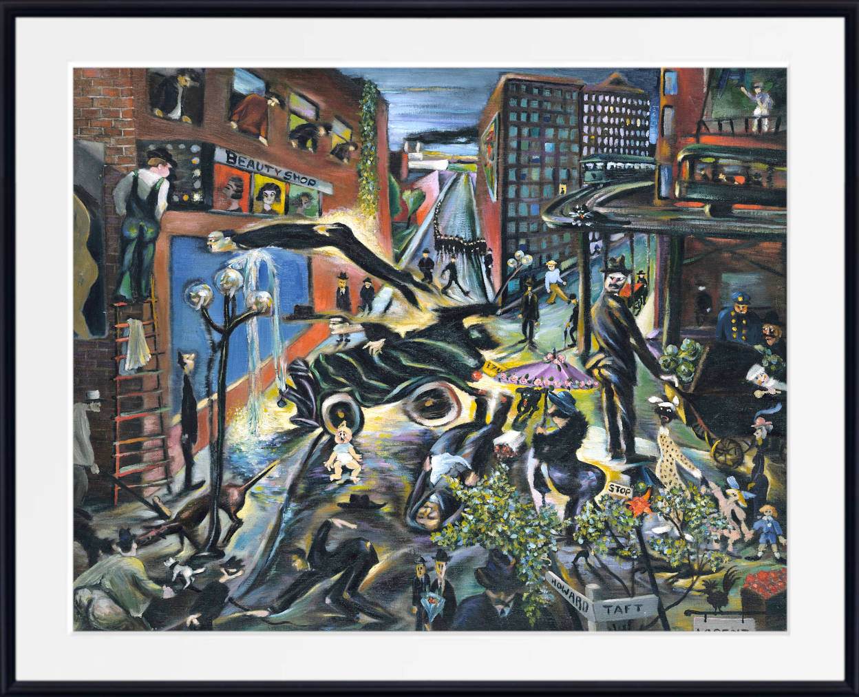 Howard Taft Lorenz Print, Automobile Accident (ca. 1936)