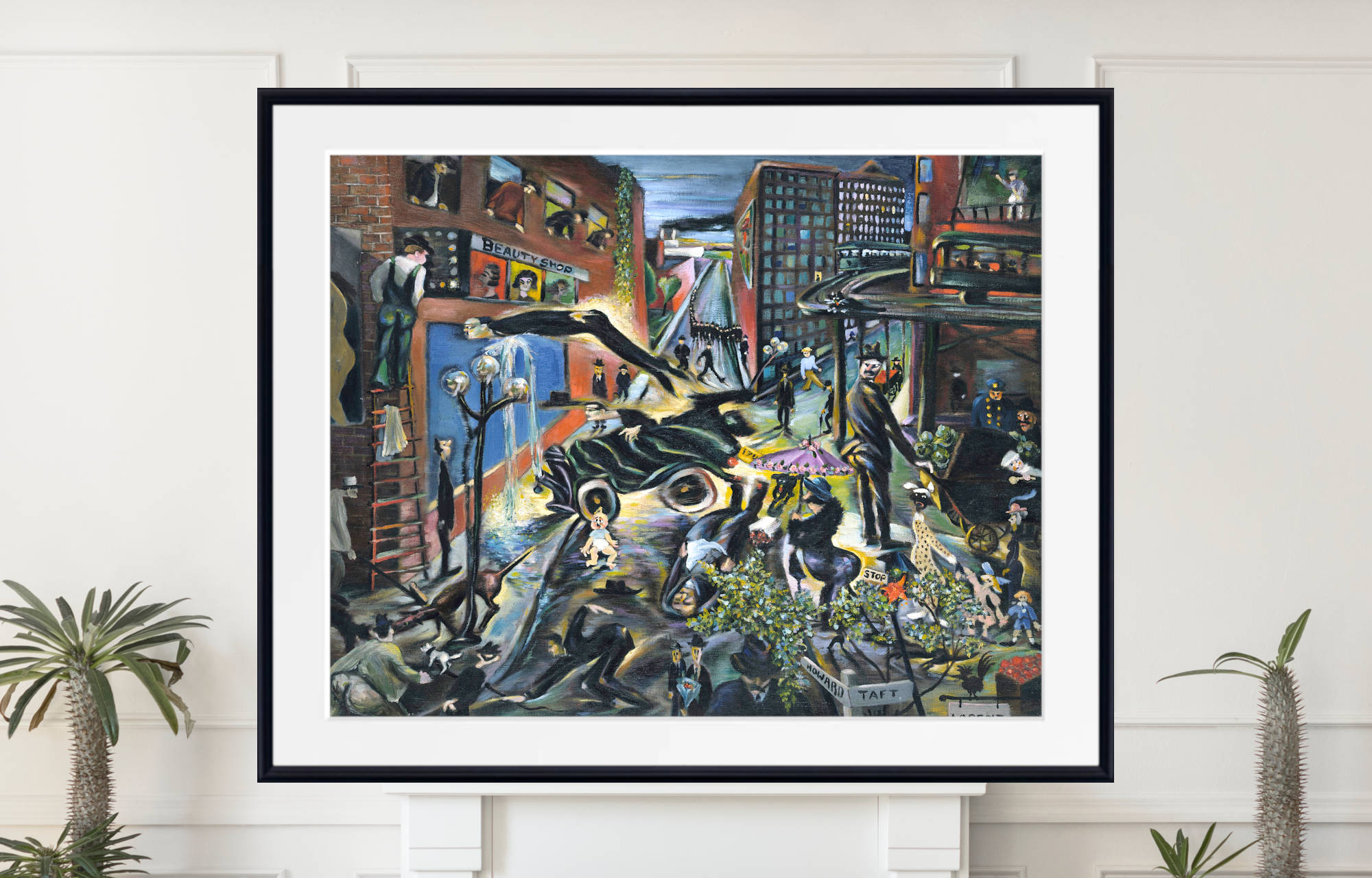 Howard Taft Lorenz Print, Automobile Accident (ca. 1936)