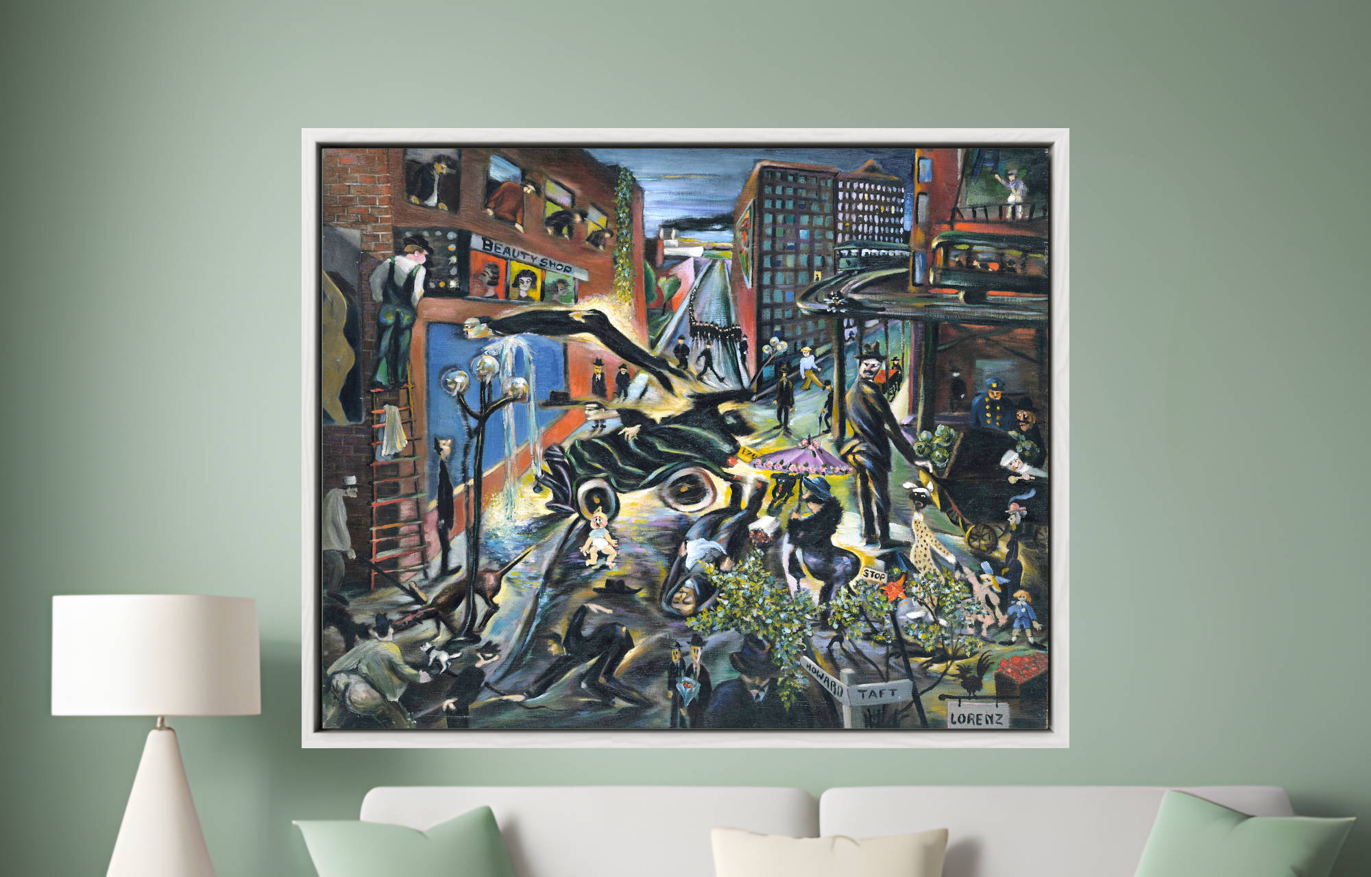 Howard Taft Lorenz Print, Automobile Accident (ca. 1936)