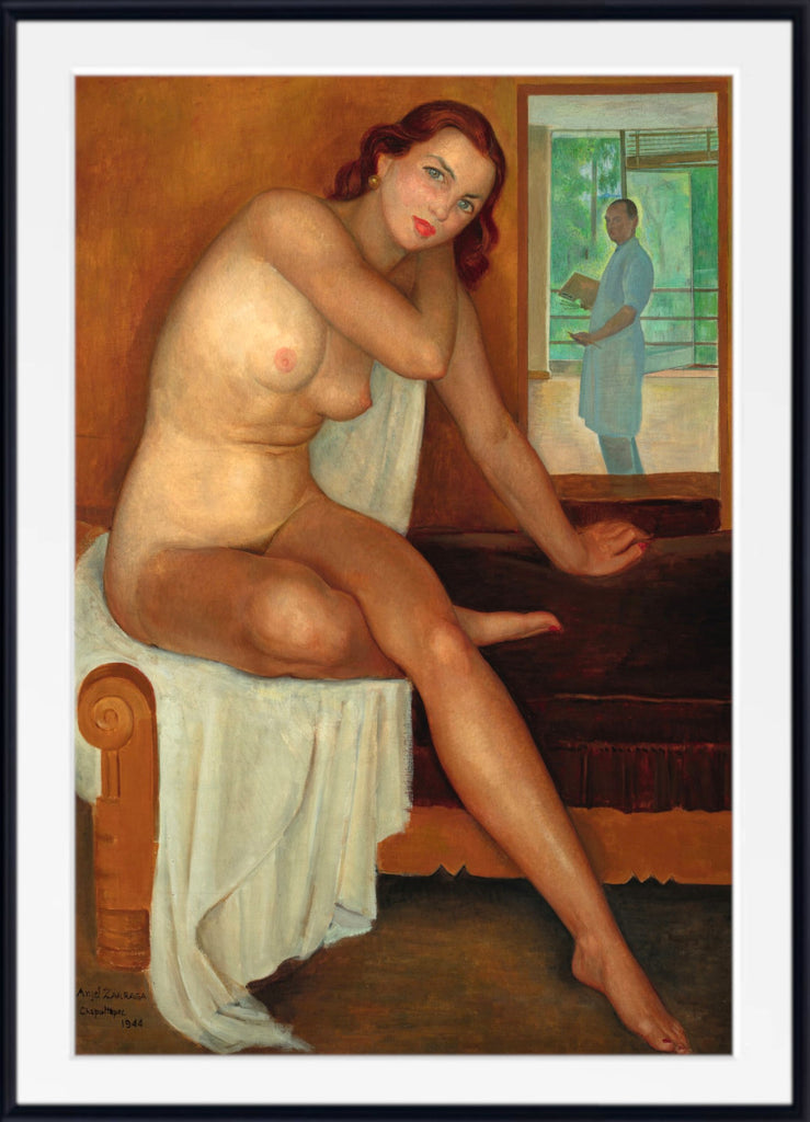 Self-portrait with model (1944) by Angel Zarraga