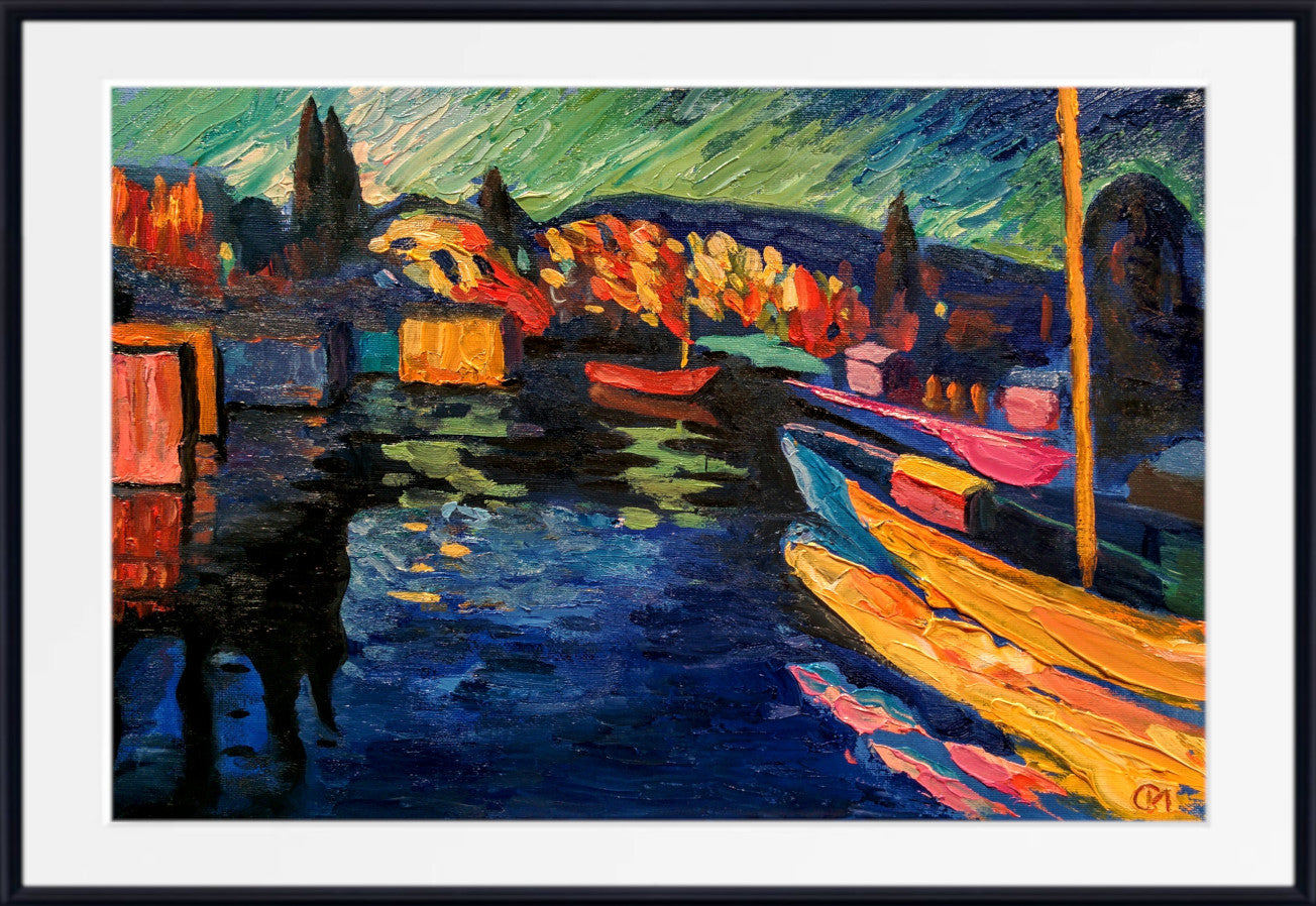 Wassily Kandinsky Fine Art Print, Autumn Landscape with Boats