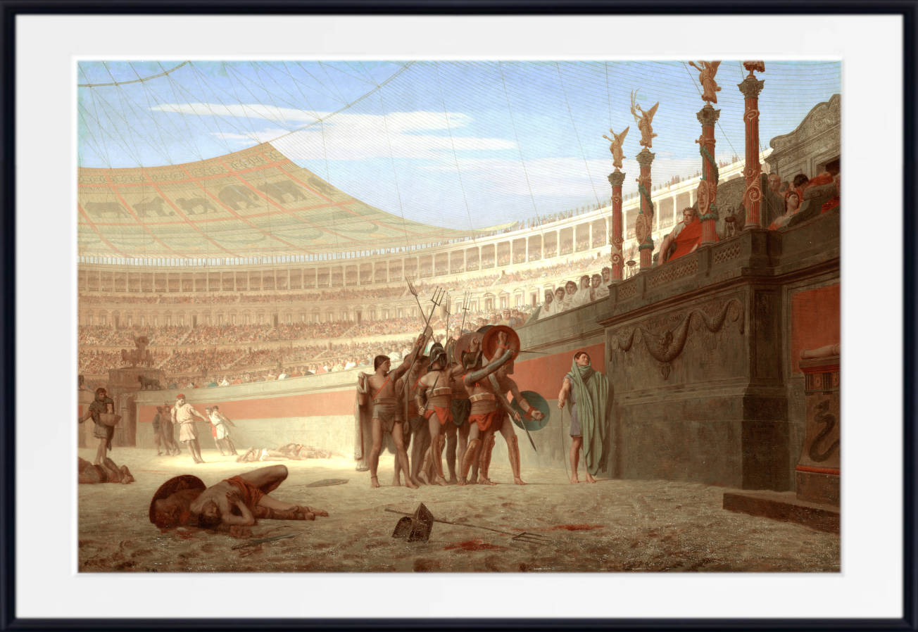 Jean-Léon Gérôme Fine Art Print : Hail Caesar! They who are about to die salute you