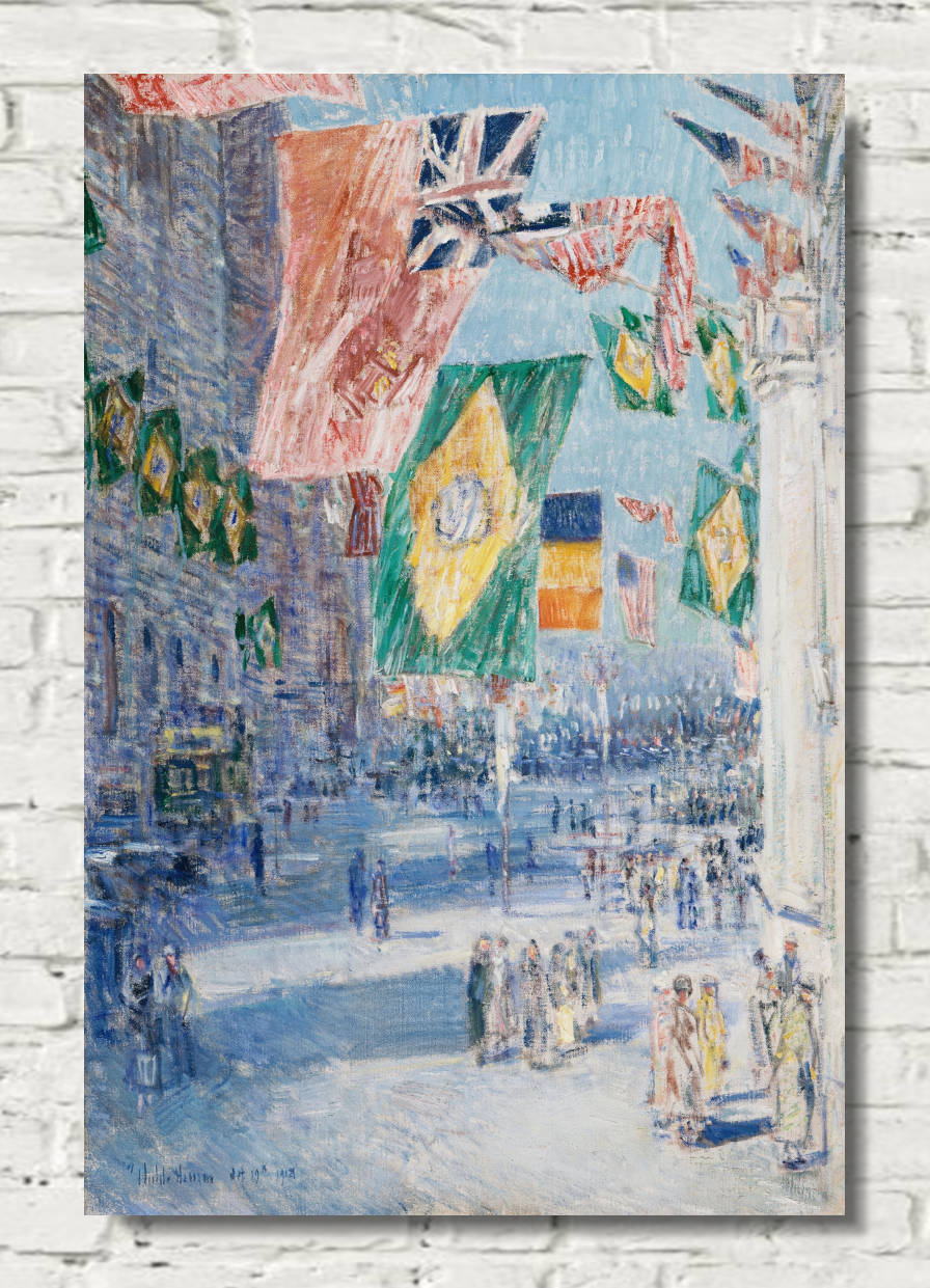 Frederick Childe Hassam Print : Avenue of the Allies; Brazil, Belgium (1918)