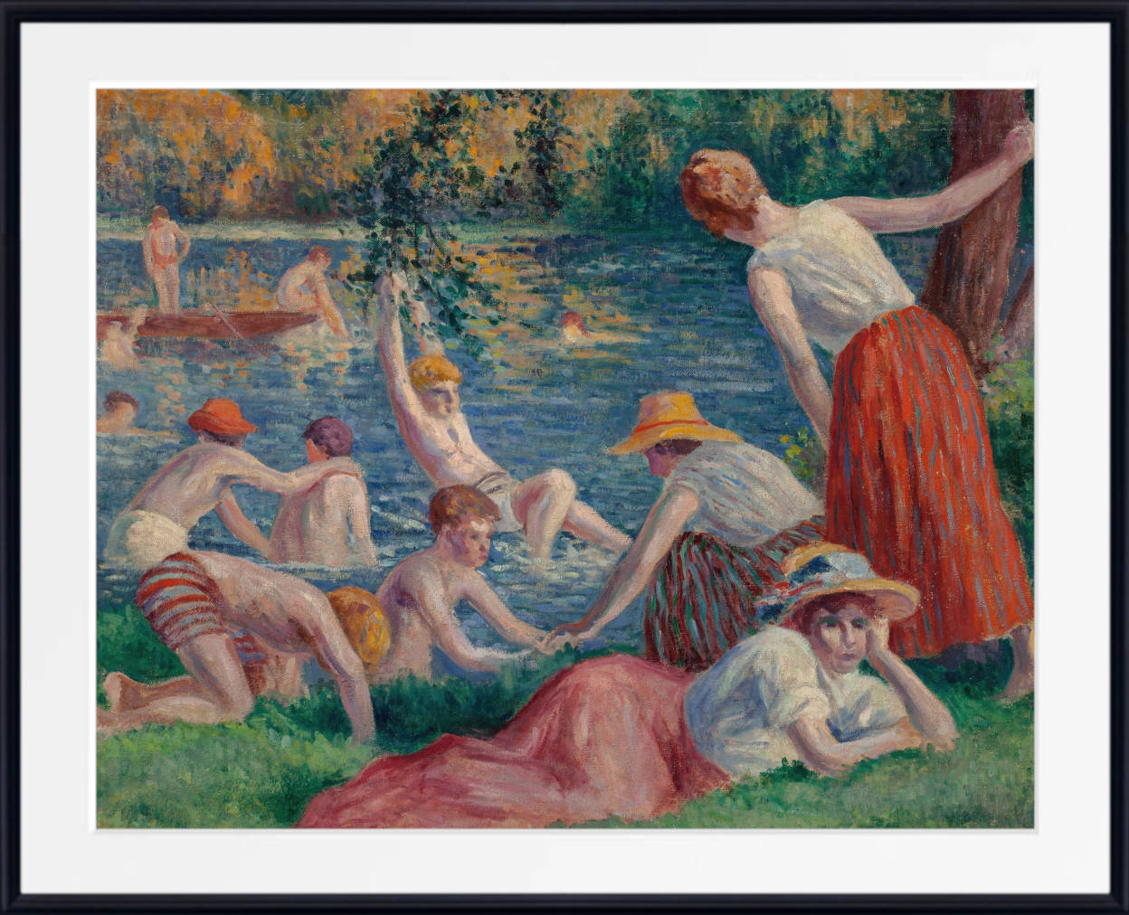 Maximilien Luce Print, Bathing in the cure (1900)