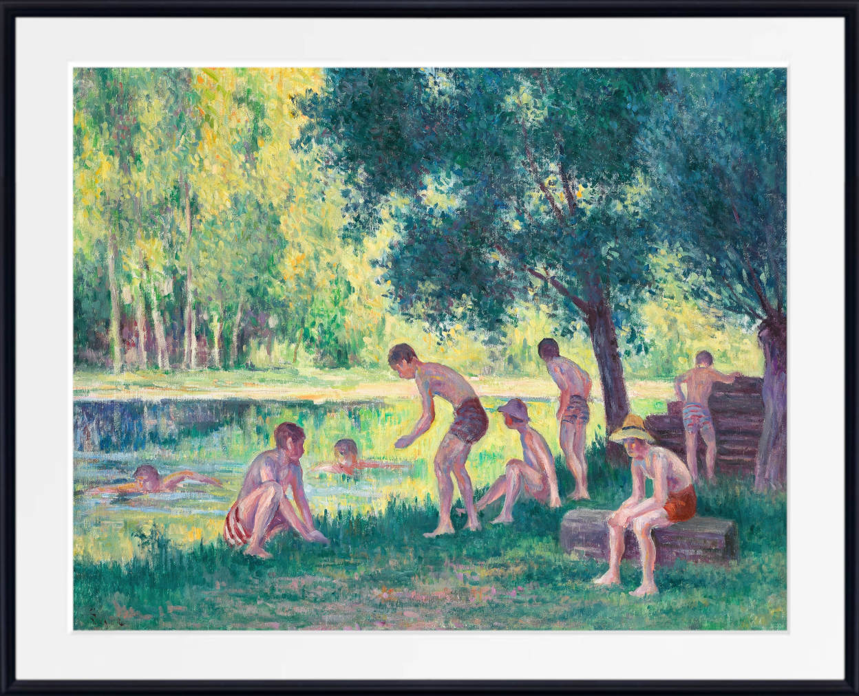Maximilien Luce Print, Bathing in the cure (1908)