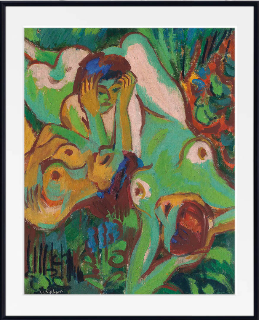 Ernst Ludwig Kirchner Expressionism Fine Art Print, Bathers in the Meadow