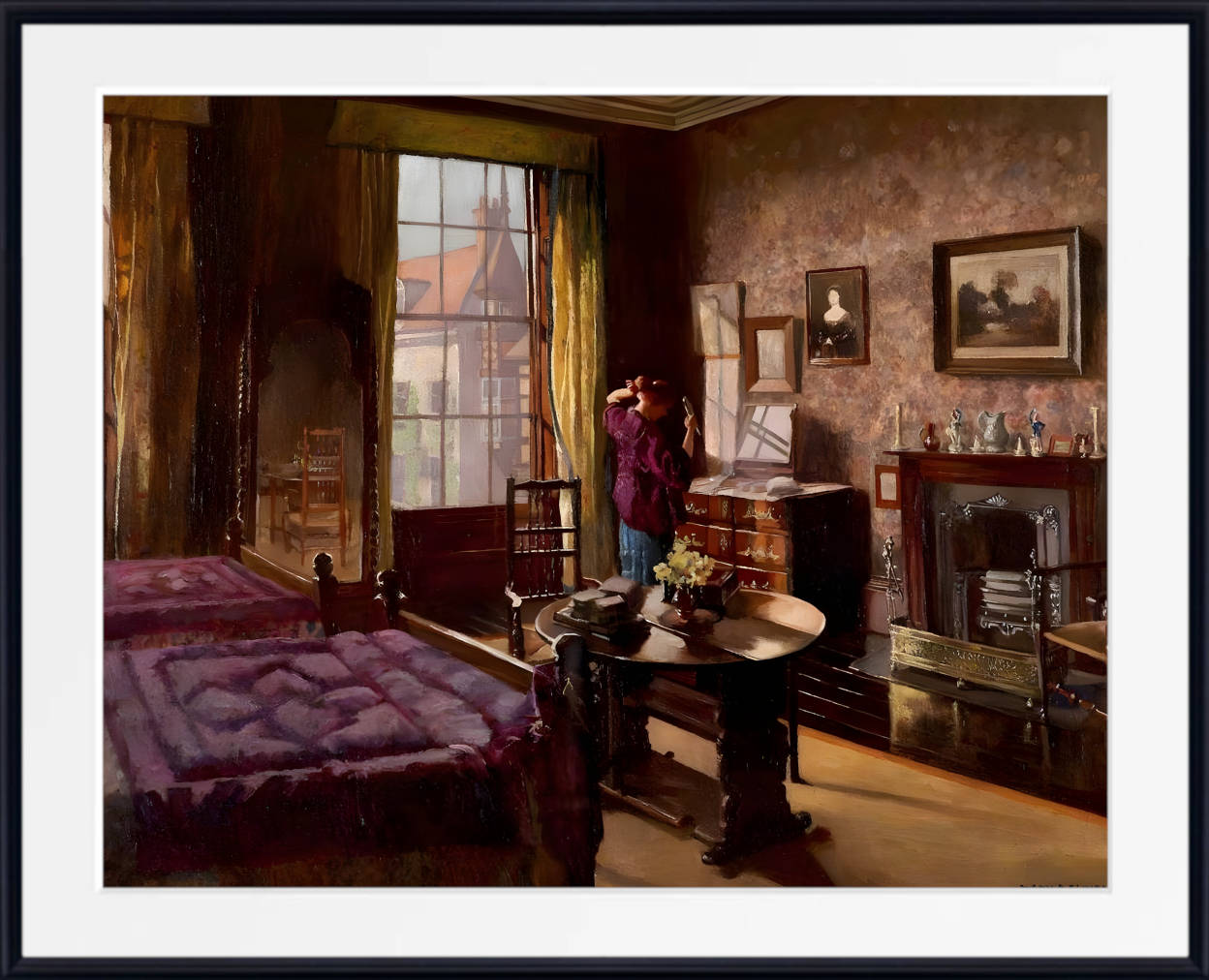 Mary Dawson Elwell Print, Bedroom with a Figure, Bar House Beverley