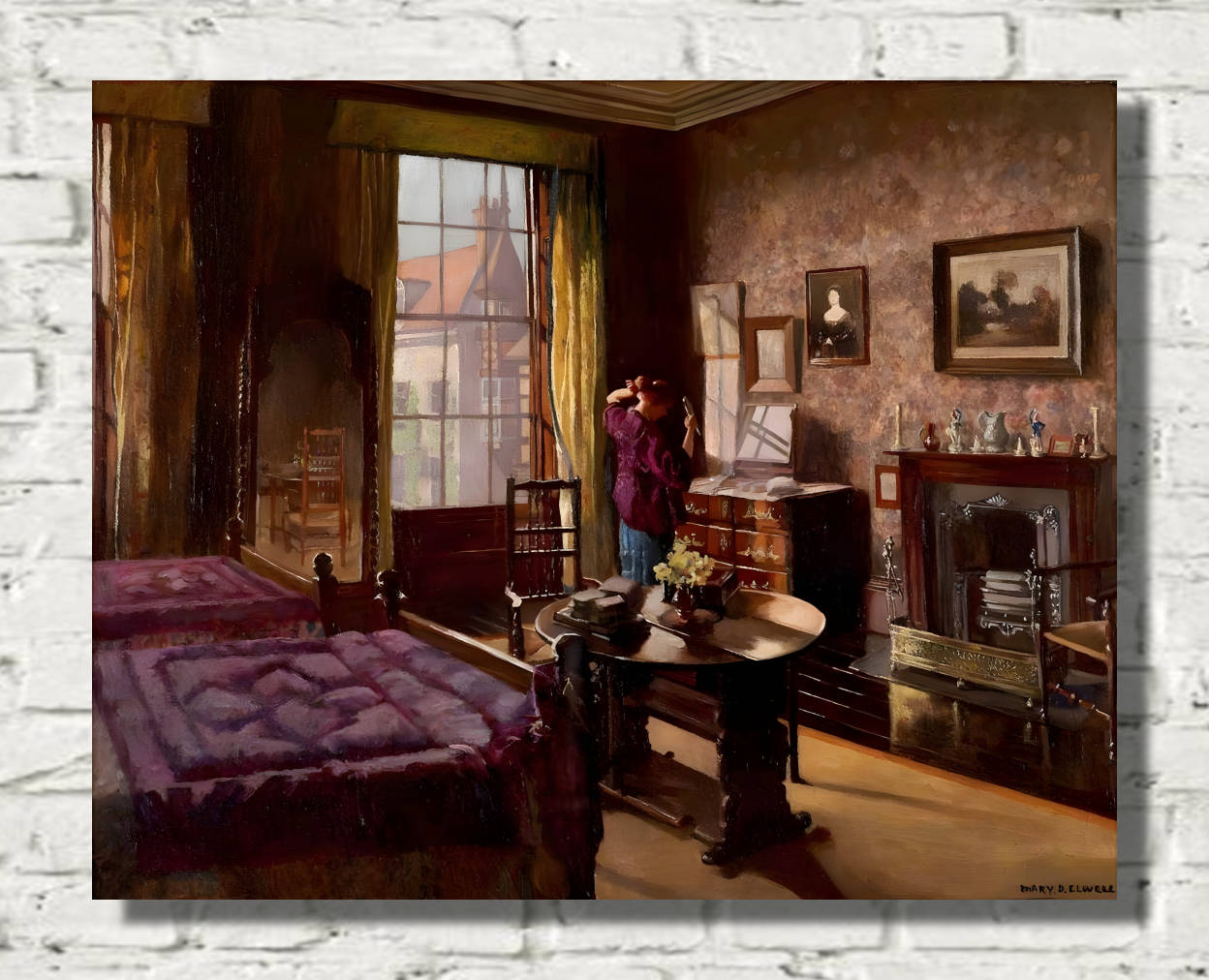 Mary Dawson Elwell Print, Bedroom with a Figure, Bar House Beverley