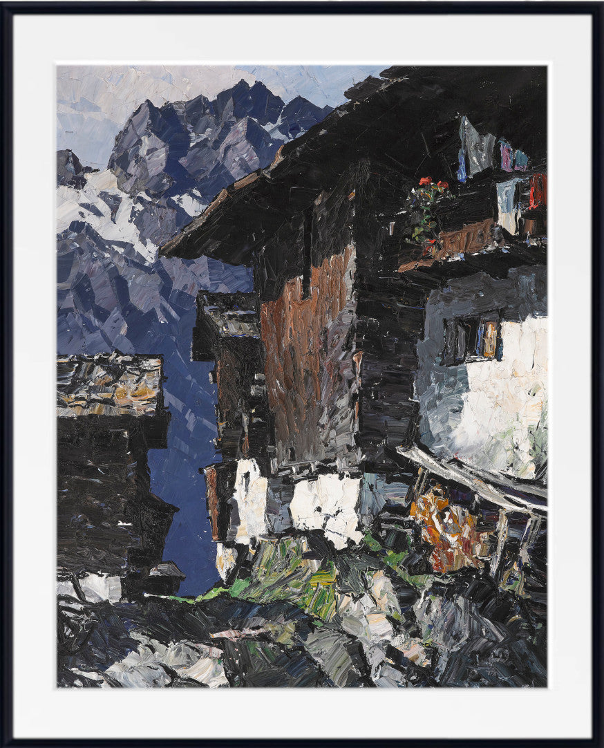Tyrolean Mountain Farm, Oskar Mulley Fine Art Print – GalleryThane