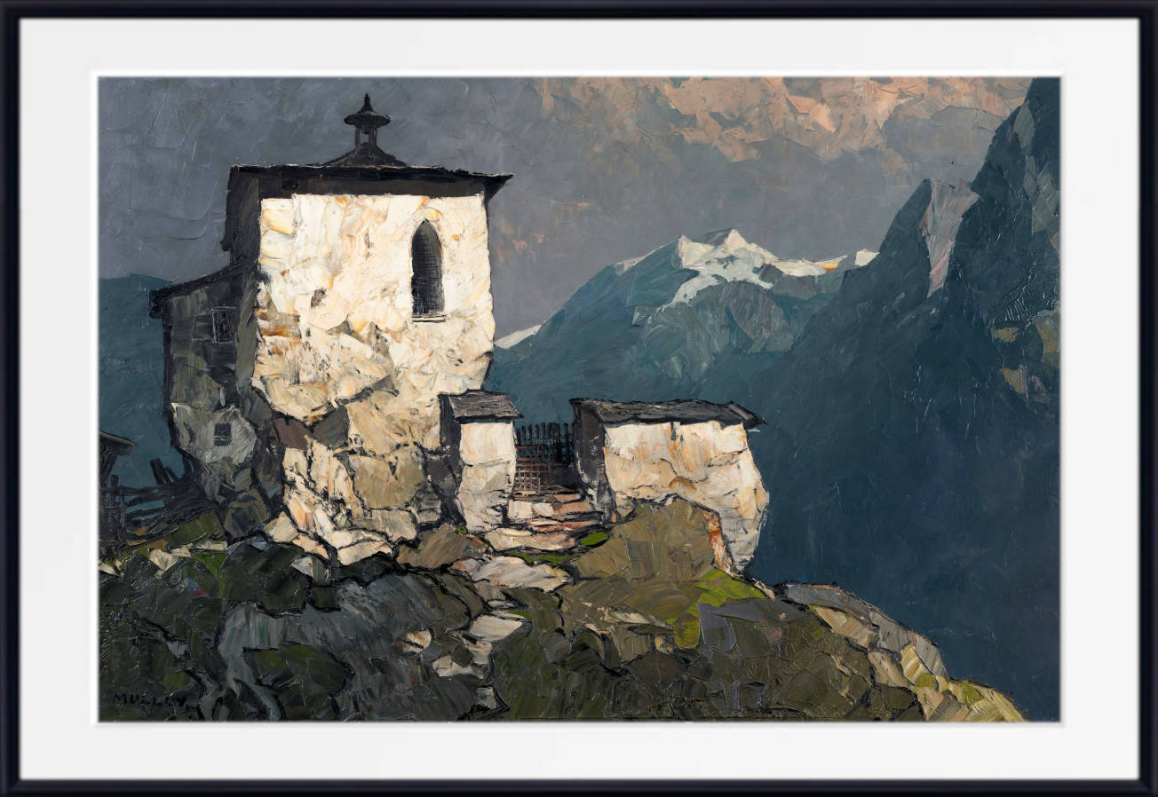 Oskar Mulley Print, Bergkapelle (A Mountain Chapel)