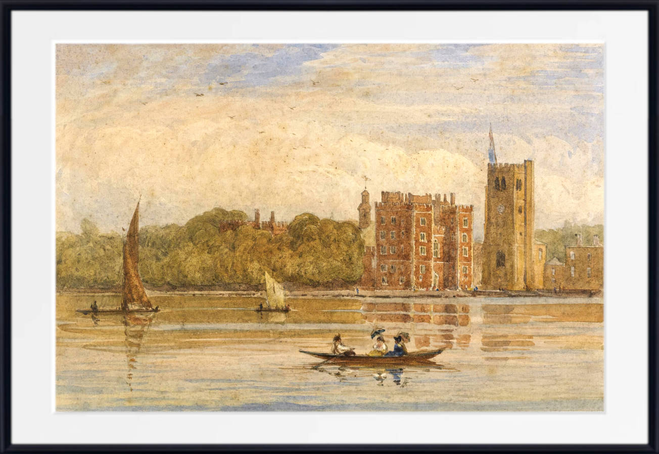 David Cox Print, Boating Before Lambeth Palace, London