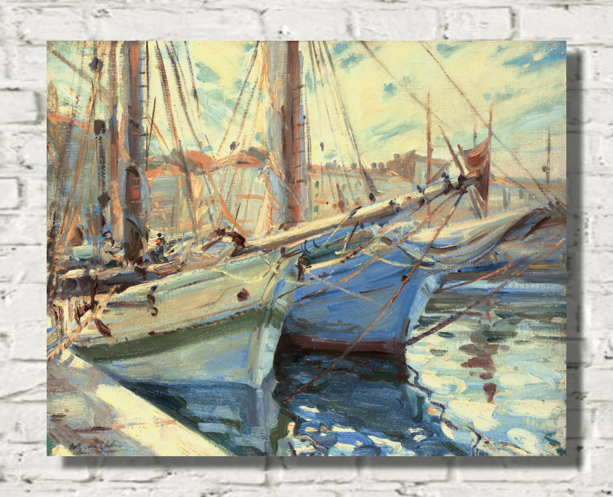 Wilfrid Gabriel de Glehn Print, Boats in a harbour, St Tropez