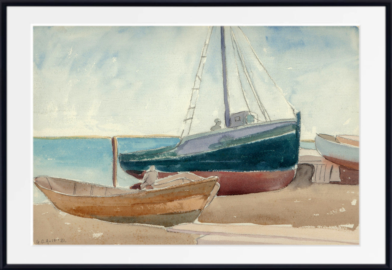 George Ault Fine Art Print, Boats on Beach (1921)