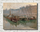 Santiago Rusinol Print, Boats on the Seine