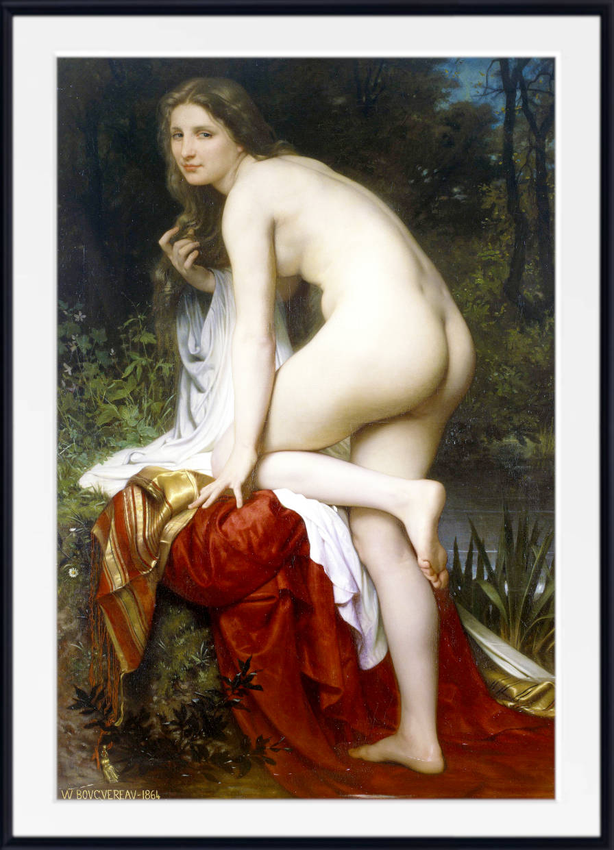 William-Adolphe Bouguereau, Fine Art Print : Female Nude, The Bather