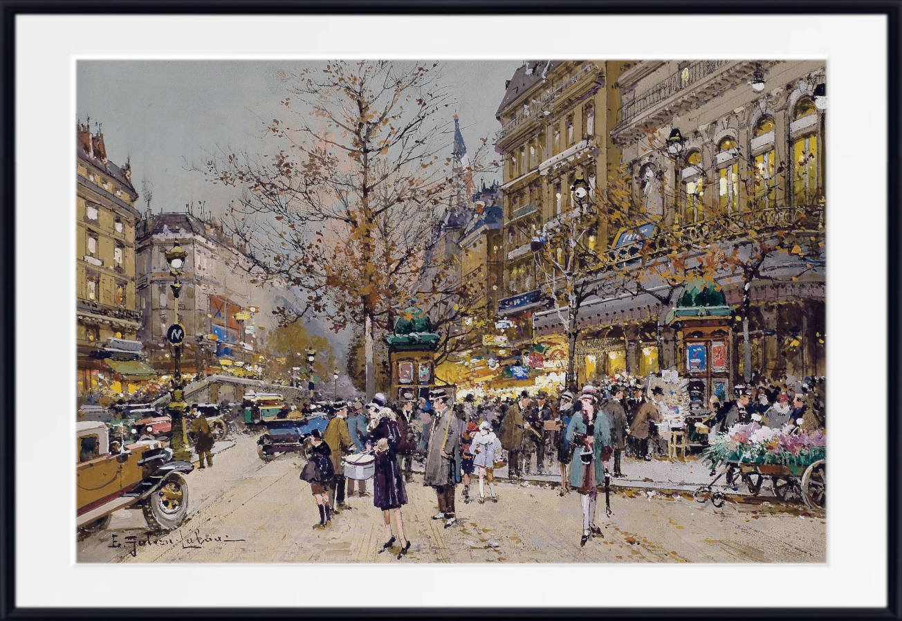 Eugène Galien-Laloue Fine Art Print : Paris, Boulevard Bonne Nouvelle