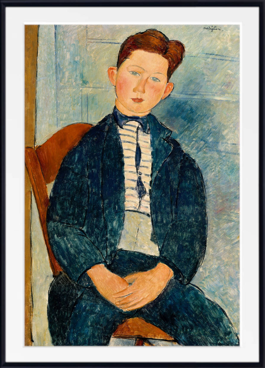 Amedeo Modigliani Wall Art Print : Boy in a Striped Sweater (1918)