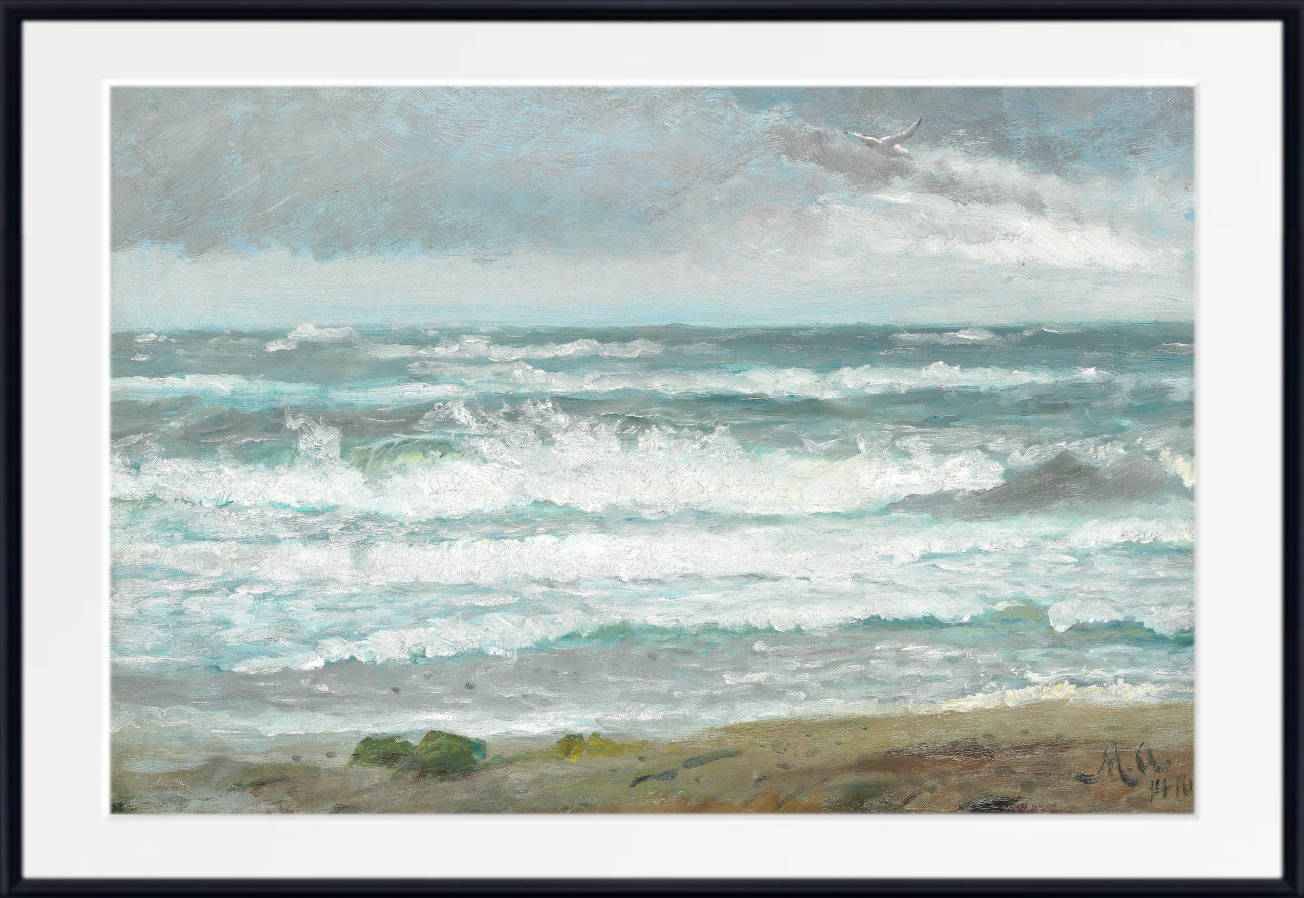 Michael Ancher Fine Art Print, Breaking Waves off Skagen (1891)