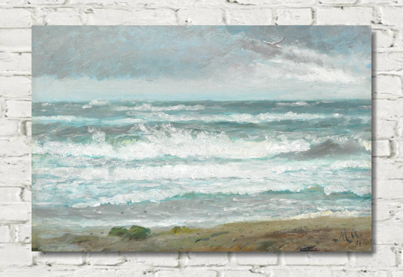 Michael Ancher Fine Art Print, Breaking Waves off Skagen (1891)