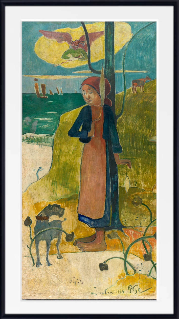 Paul Gauguin Print : Breton girl spinning