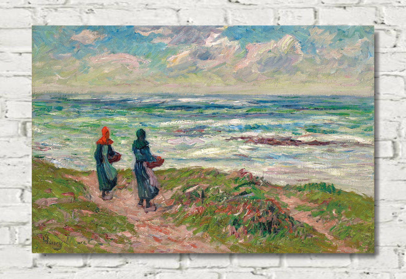 Henry Moret Print, Breton women in front of the sea (1902)