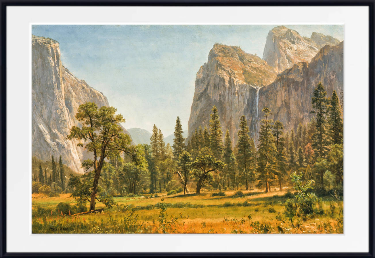 Albert Bierstadt Print : Bridal Veil Falls, Yosemite Valley