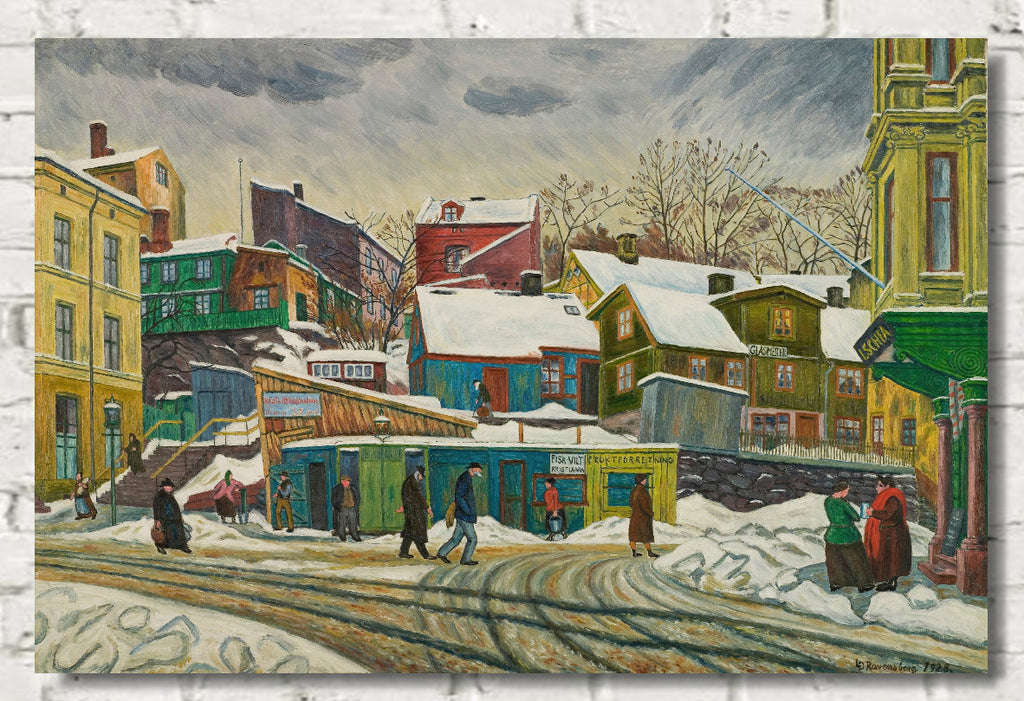 The city's poor quarter in snowdrifts (1928), Ludvig Ravensberg