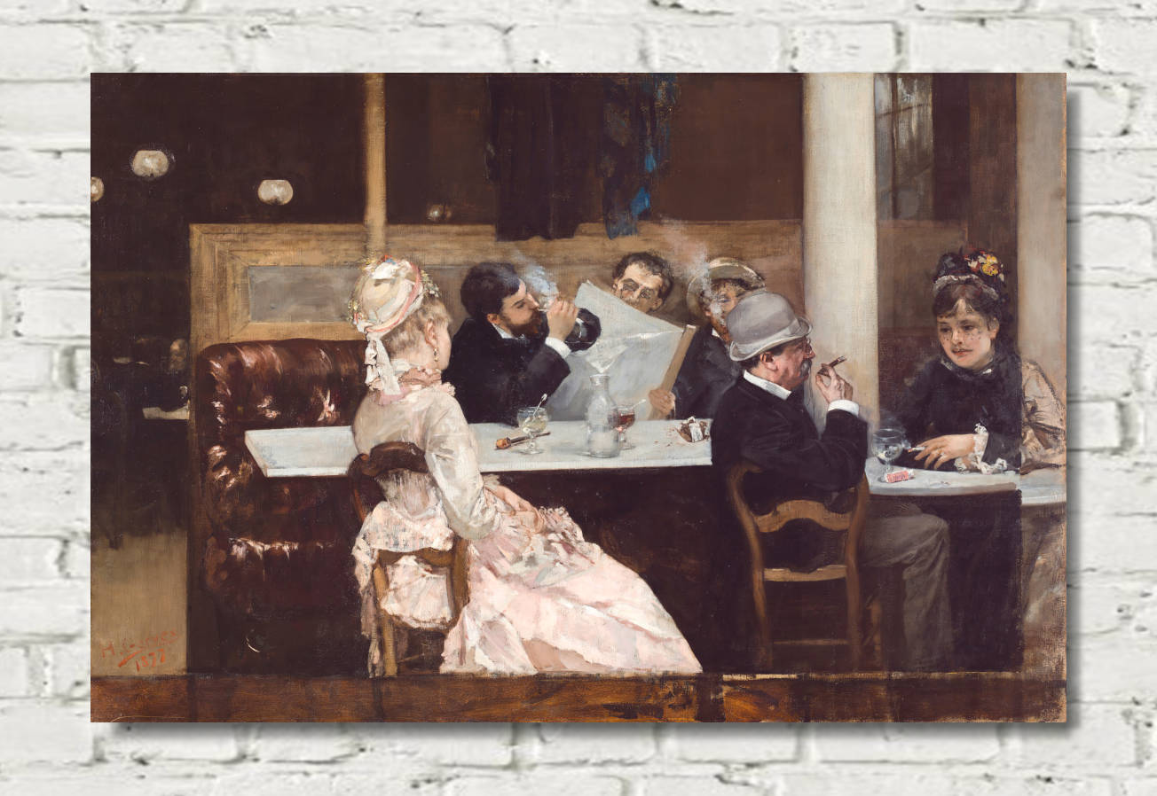 Henri Gervex Print, Café Scene In Paris (1877)