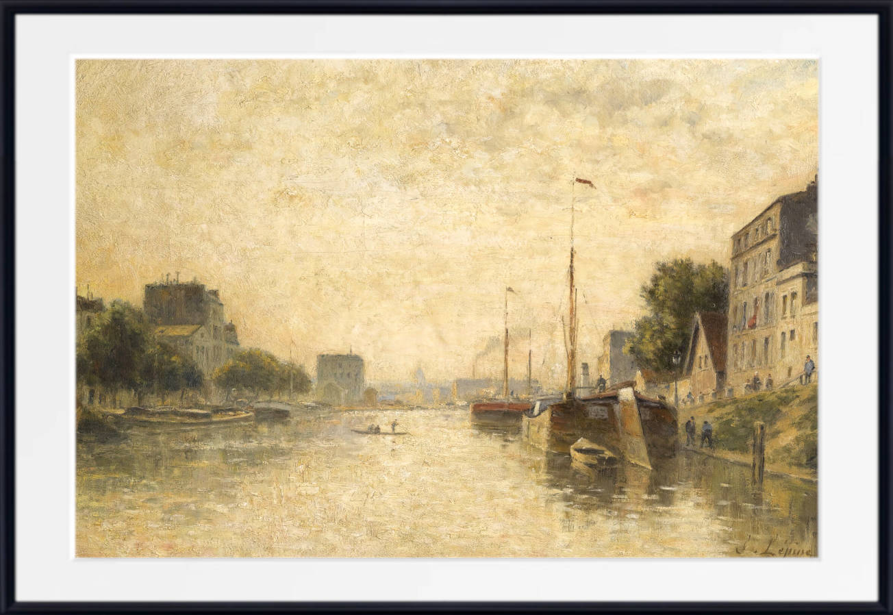 Stanislas Lepine Print, Canal Saint-Denis, Paris (1876)