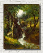 John Frederick Kensett Print, Cascade in the Forest