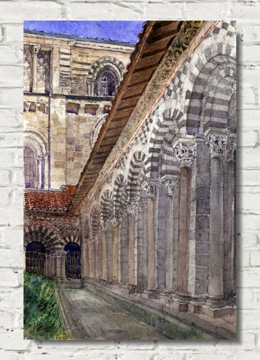 Cass Gilbert Print, Cathedral Cloister at Le Puy (1929)