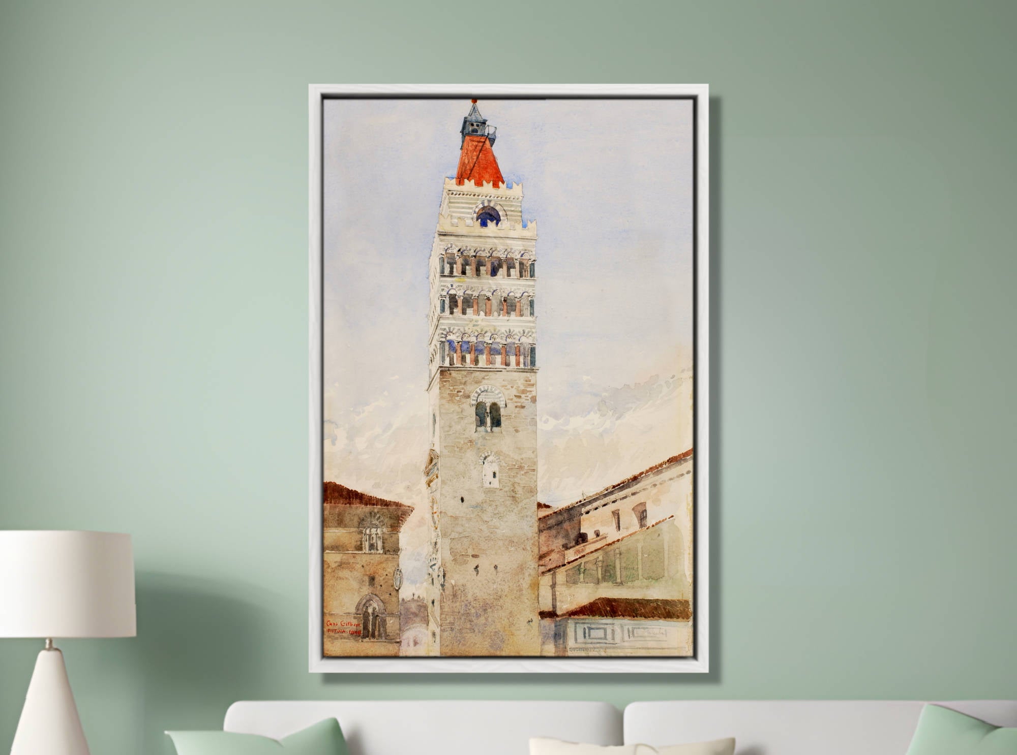 Cass Gilbert Print, Cathedral Tower, Pistoia, Italy (1898)