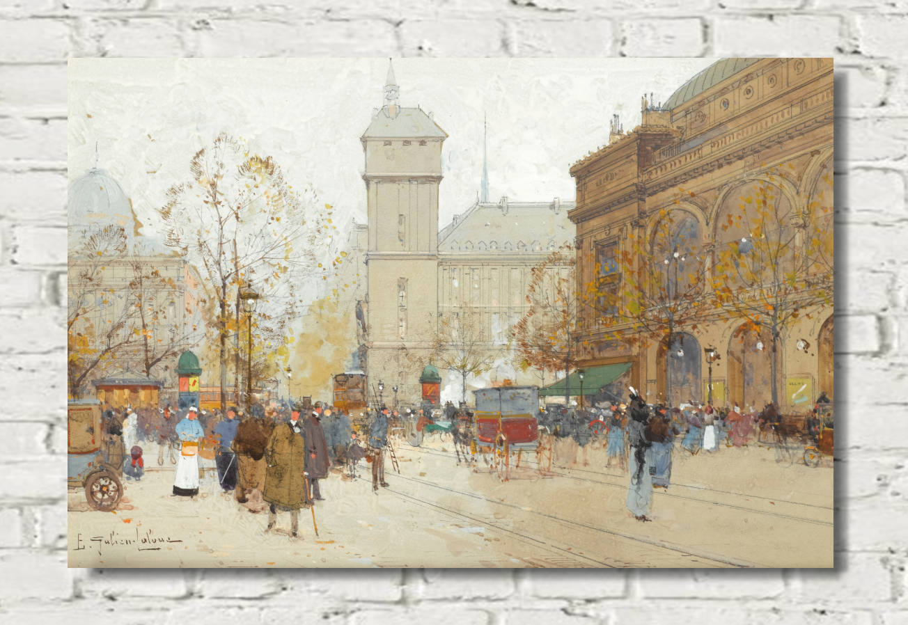 Eugène Galien-Laloue Print : Chatelet Square, Paris