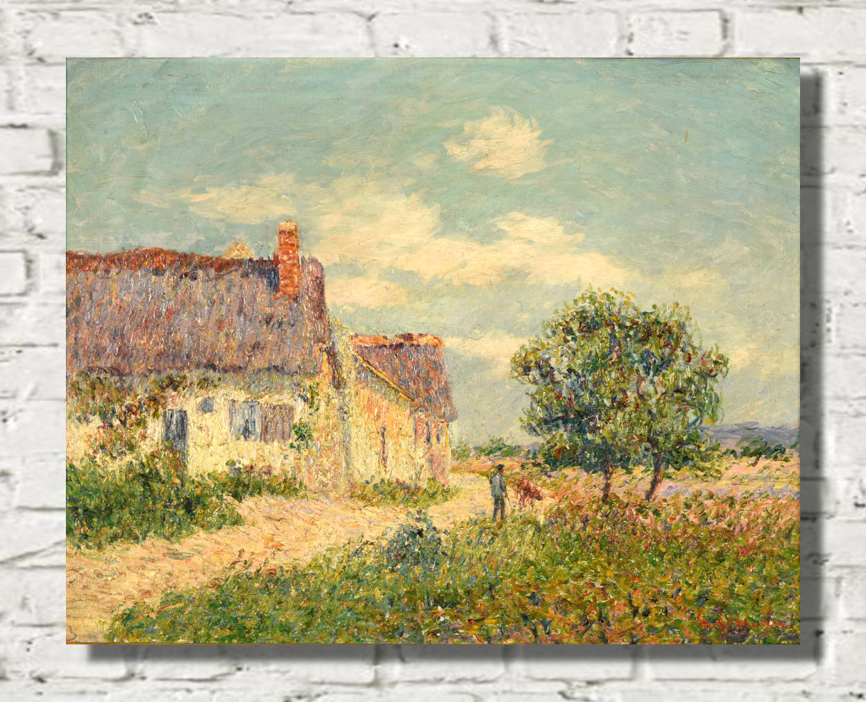 Gustave Loiseau Print, Thatched cottage at Vandreuil (1903)