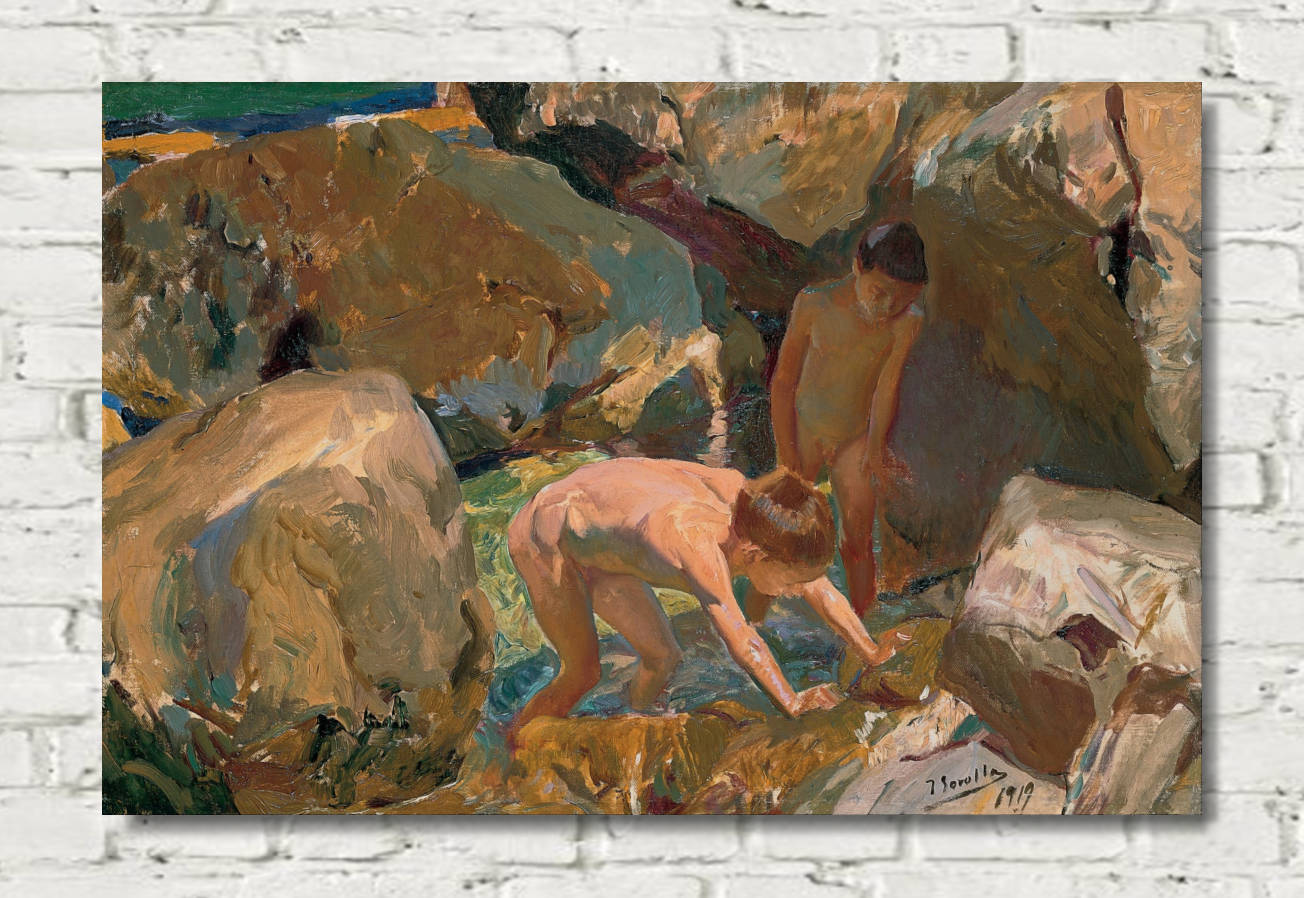 Joaquín Sorolla Print, Children Looking For Shellfish