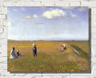 Michael Ancher Print, young girls picking flowers, north of Skagen (1887)