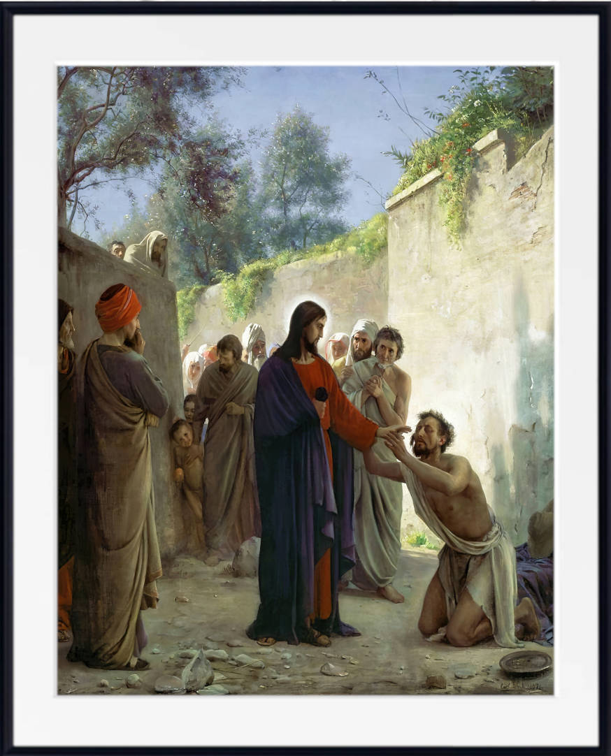 Carl Bloch Print, Christ Healing the Blind Man