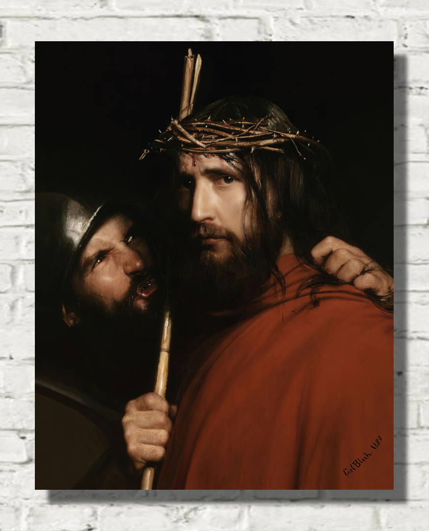 Carl Bloch Print, Christ with Mocking Soldier