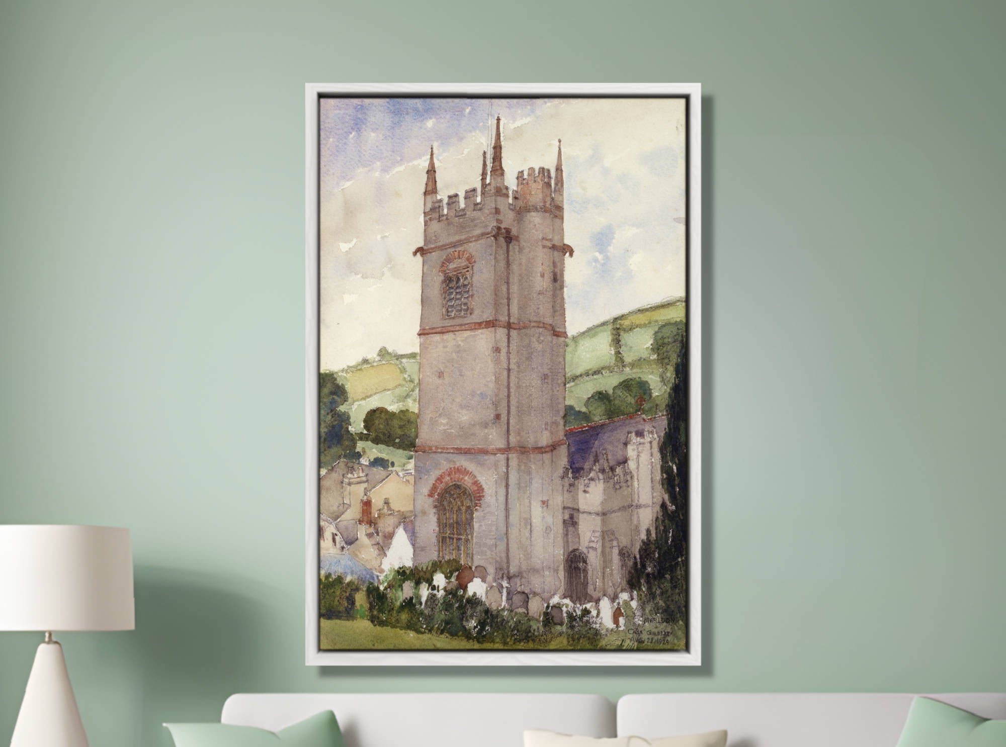 Cass Gilbert Print, Church Tower, Marldon (1924)