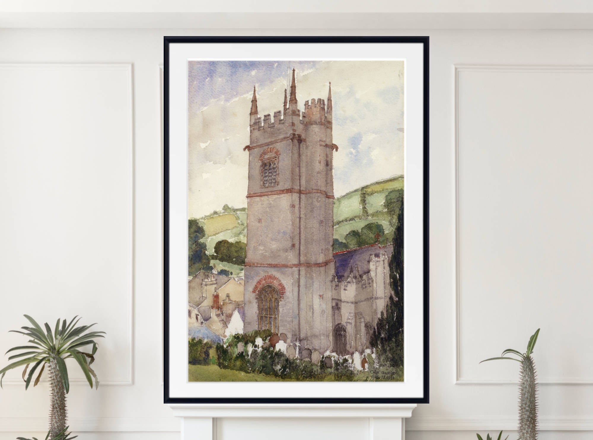 Cass Gilbert Print, Church Tower, Marldon (1924)