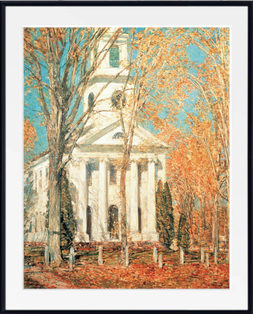 Frederick Childe Hassam Print : Church at Old Lyme, Connecticut  (1905)