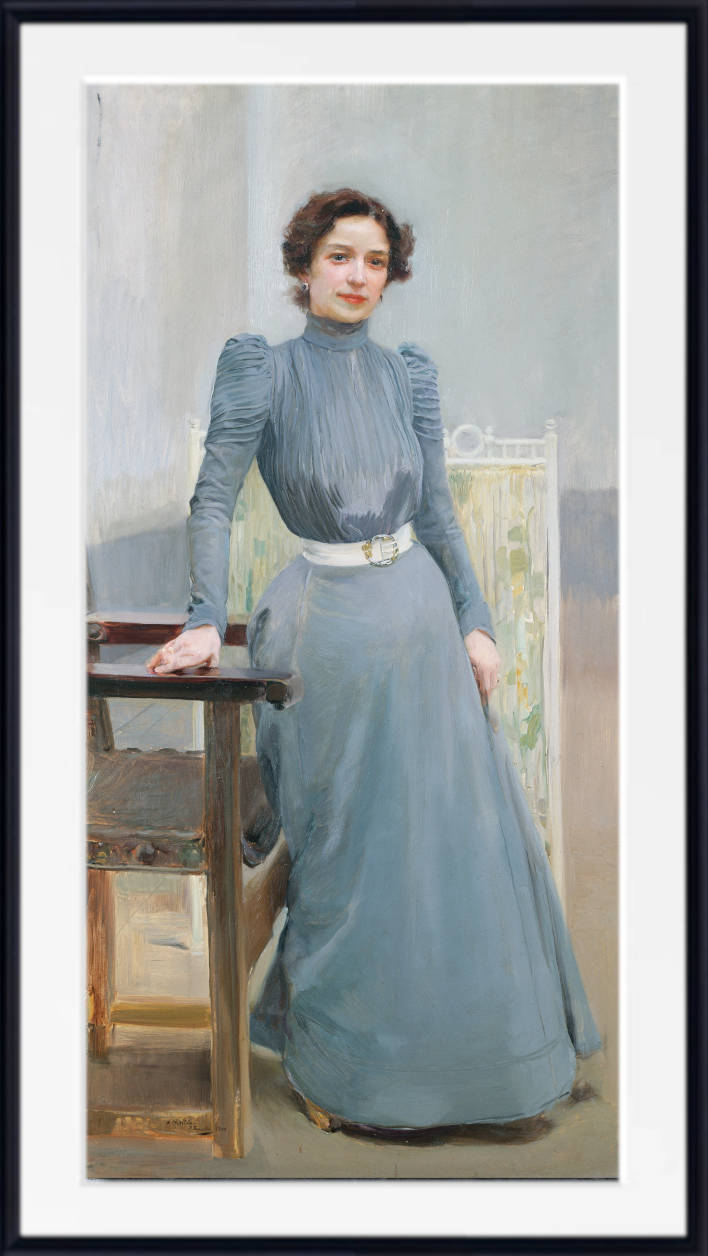 Joaquín Sorolla Print,  Clotilde in a grey dress (1900)