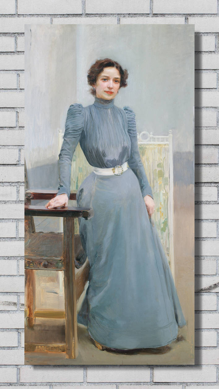 Joaquín Sorolla Print,  Clotilde in a grey dress (1900)