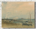 Coast Scene with White Cliffs and Boats on Shore, J.M.W. Turner