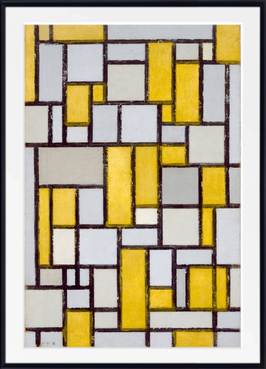 Piet Mondrian Abstract Fine Art Print, Composition With Grid
