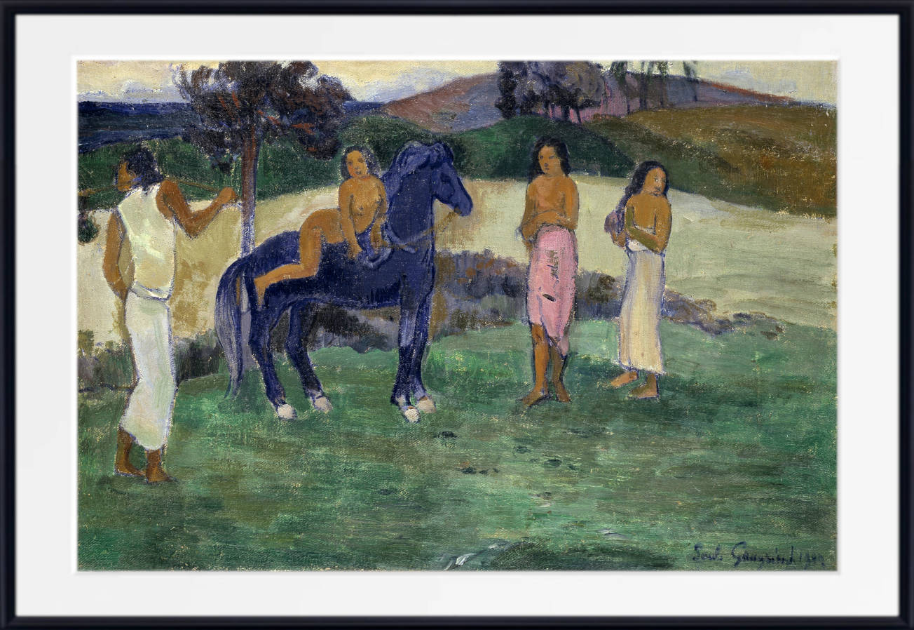 Paul Gauguin Print : Composition with Figures and a Horse (1902)