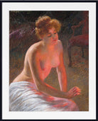 Pierre Carrier-Belleuse Print, Contemplation by firelight (1902)