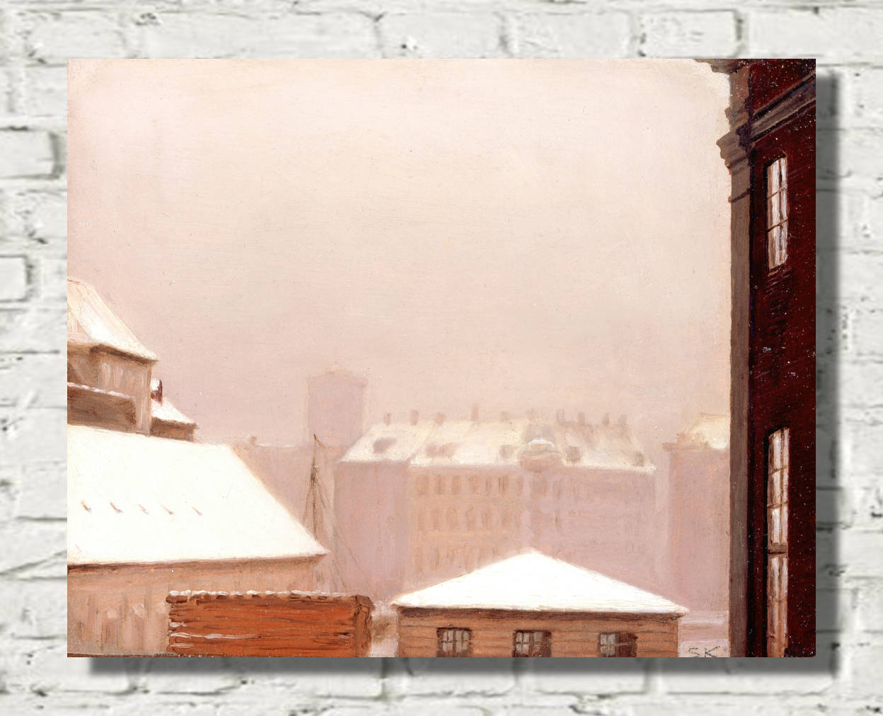 PS Krøyer Print, Copenhagen; Roofs Under the Snow