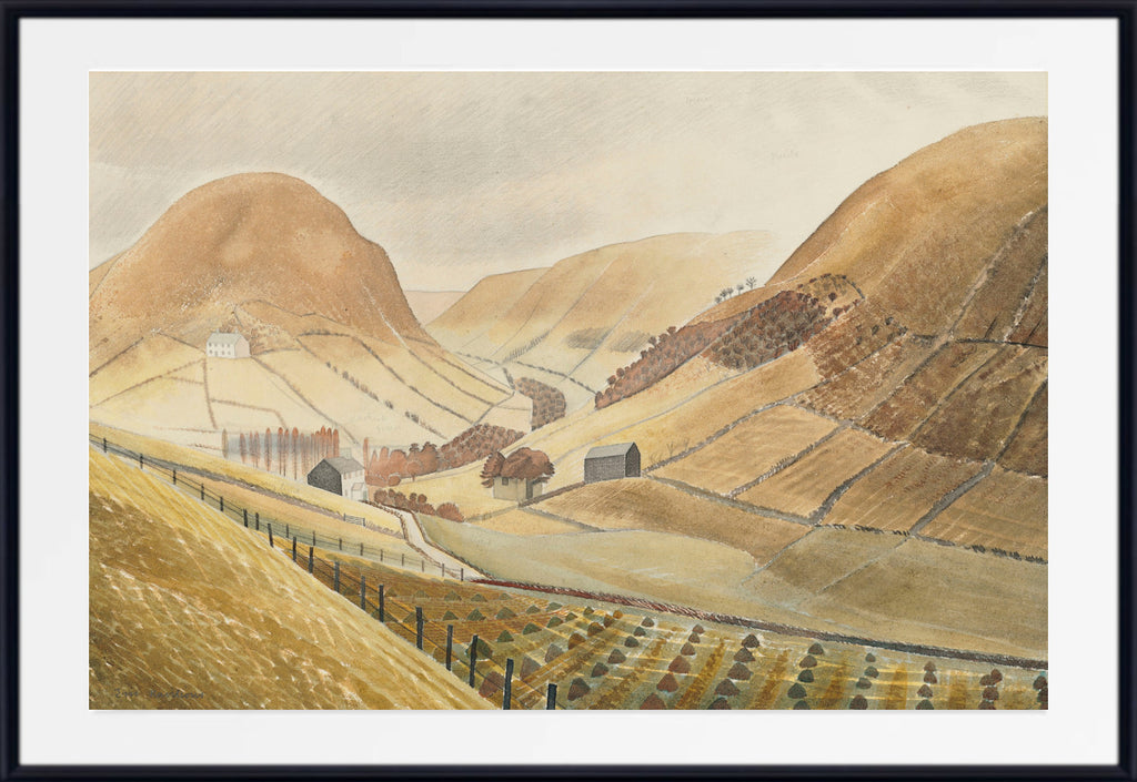 Corn Stooks and Farmsteads – Hill Farm, Capel-yffin by Eric Ravilious